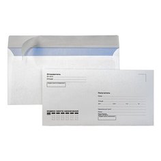 Конверты E65 (110х220 мм), отрывная лента, "Куда-Кому", 80 г/м2, КОМПЛЕКТ 1000 шт., внутренняя запечатка, Е65.02СКК Курт