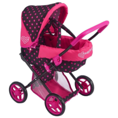 Коляска-трансформер Buggy Boom Infinia (8446) черно-розовая/горох