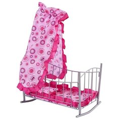 Buggy Boom Кроватка-качалка для кукол Loona (8889) розовый с разноцветными кольцами
