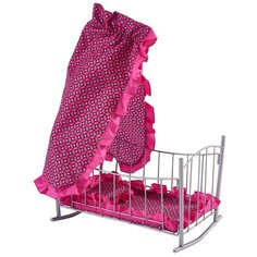 Buggy Boom Кроватка-качалка для кукол Loona (8889) темно-розовый с узором