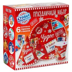 Страна Карнавалия Набор одноразовой посуды Чудес в Новом году, 18 пр., красный