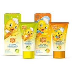 Набор Кря-Кря дет зуб паста лимонад 3+ и Кря-Кря дет зуб паста Апельсин 50 гр