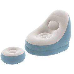 Надувное кресло Bestway Comfort Cruiser с подставкой для ног 75053 голубой