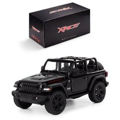 Детская инерционная металлическая машинка Serinity Toys с открывающимися дверями, модель Jeep Wrangler 2018, без крыши, черный