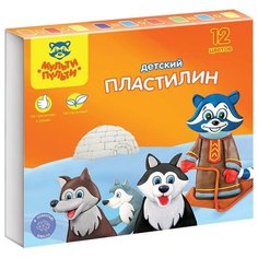 Пластилин Мульти-Пульти Енот на Аляске 12 цветов (ДП_10235)