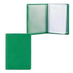 Бумажник водителя FABULA "Every day", натуральная кожа, тиснение, 6 пластиковых карманов, зеленый, BV.53.FP
