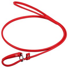 Поводок-удавка waudog glamour круглый (ширина 13мм, длина 135см) красный