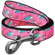 Поводок waudog nylon с рисунком единороги(ширина 15 мм, длина 122 см) новинка!