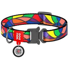 Ошейник waudog nylon с рисунком витраж( ширина 25мм, длина 31-49 см) металлическая пряжка-фасткес новинка!