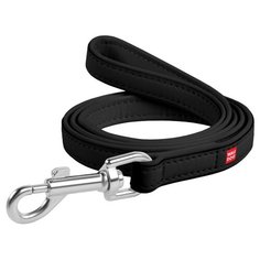 Поводок waudog eco, еко кожа (ширина 15 мм, длина 122 см) черный новинка!