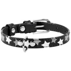 Ошейник waudog glamour с узором звёздочка (ширина 15мм, длина 27-36см) черный