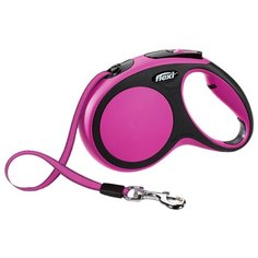 Поводок-рулетка для собак Flexi New Comfort M ленточный розовый 5 м