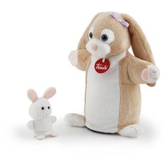 Мягкая игрушка на руку Зайчиха с зайчонком, 24x23x9см Trudi