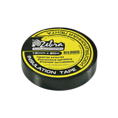 Изолента Zebra 15 мм х 20 м черный Зебра