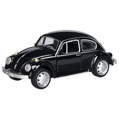 Детская инерционная металлическая машинка с открывающимися дверями PlaySmart, модель Volkswagen beetle, черный Serinity Toys