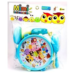 Набор детских музыкальных инструментов Baby Toys 890-25, 6 предметов: барабан с палочками, маракасы, дудочка, 30х24х7 см Play Smart