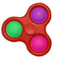 Брелок-спинер Simple Dimple 3 кнопки / Pop it Тактильная Игрушка антистресс с пузырьками / Симпл димпл пупырка сенсорная игрушка для развития моторики / Развивающая игра для детей и взрослых (Красный) Pastila