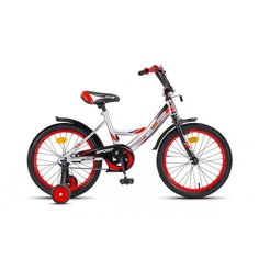 Детский велосипед MaxxPro SPORT 18" серебристо-красный с боковыми колесами