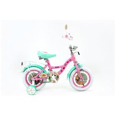 Детский велосипед MaxxPro REGAL ACADEMY 12" розово-бирюзовый с боковыми колесами
