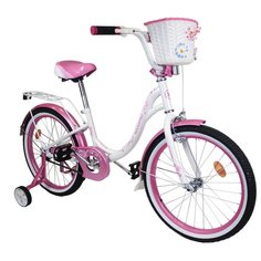 Детский велосипед MaxxPro FLORINA 16" бело-розовый с боковыми колесами
