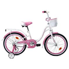 Детский велосипед MaxxPro FLORINA 18" бело-розовый с боковыми колесами