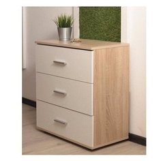 Комод Мальта 3 ящика, Дуб сонома / белый 690х733х354 Letta