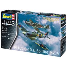 Сборная модель Combat Set истребитель-низкоплан Bf109G-10 и Спитфайр Mk.V Revell
