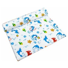 Пеленка фланелевая Amarobaby Sense Дельфины