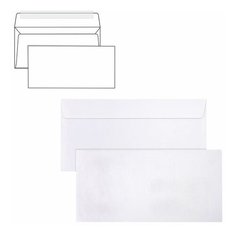 Конверты Е65 (110х220 мм), отрывная лента, 80 г/м2, КОМПЛЕКТ 25 шт., внутренняя запечатка, BRAUBERG, 122449