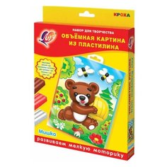 Набор для творчества ЛУЧ "Картина из пластилина "Мишка" (пластилин мягкий 6 цветов, стек, заготовка), 29С 1707-08