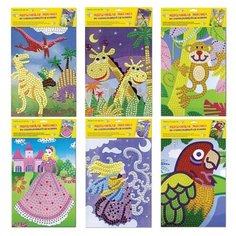 Набор для творчества АППЛИКА "Мерцающая мозаика": основа, самоклеящаяся мозаика, декор, С1573