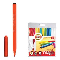 Фломастеры KOH-I-NOOR "Magic", 12 шт., 10 цветов + 2 перекрашивающих, смываемые, пластиковая упаковка, подвес, 771612AB01TE