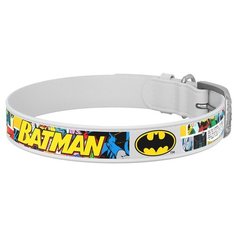 Waudog ошейник для собак кожаный design с qr паспортом, с рисунком бэтмен1 размер xs (ширина 12 мм, длина 20-28 см), белый 0013-1003-15, 0,020 кг, 53332