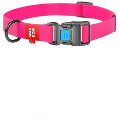 Ошейник waudog waterproof, водостойкий, пластиковая пряжка (ширина 15 мм, длина 23-35 см) розовый новинка!