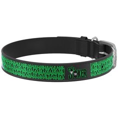 Waudog ошейник для собак кожаный design с qr паспортом, с рисунком джокер размер s (ширина 15 мм, длина 26-35 см), черный 0015-1001-01, 0,040 кг, 53386