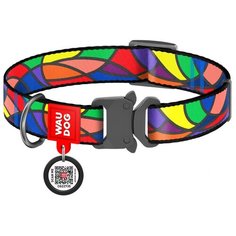 Ошейник waudog nylon с рисунком витраж( ширина 15мм, длина 23-35 см) металлическая пряжка-фасткес новинка!
