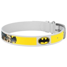 Waudog ошейник для собак кожаный design с qr паспортом, с рисунком бэтмен2 размер m (ширина 20 мм, длина 29-38 см), белый 0020-1004-15, 0,050 кг, 53333