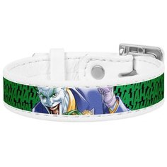 Waudog ошейник для собак кожаный design с qr паспортом, с рисунком джокер размер xs (ширина 12 мм, длина 20-28 см), белый 0013-1001-15, 0,020 кг, 53346