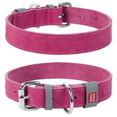 [818.02017] ошейник waudog classic, кожа, металлическая пряжка (ширина 12 мм, длина 19-25 см) розовый