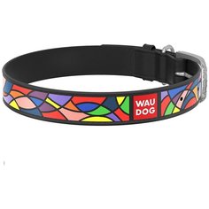 Ошейник waudog design с рисунком витраж (ширина 20 мм, длина 30-39 см) черный