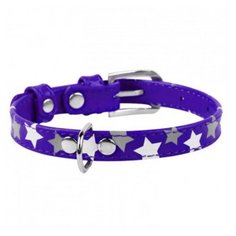 Ошейник waudog glamour с узором звёздочка (ширина 12мм, длина 19-25см) фиолетовый