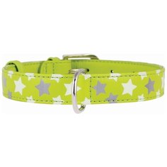 Ошейник waudog glamour с узором звёздочка (ширина 12мм, длина 19-25см) зеленый