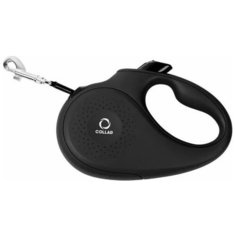 Поводок-рулетка collar для собак, размер s, 15 кг, 5м, лента черная новинка!