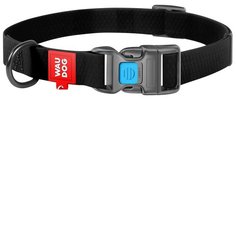 Ошейник waudog waterproof, водостойкий, пластиковая пряжка (ширина 25 мм, длина 31-49 см) черный новинка!