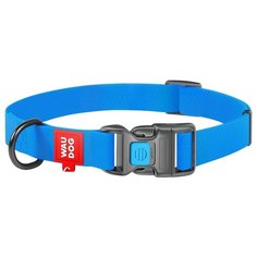 Ошейник waudog waterproof, водостойкий, пластиковая пряжка (ширина 25 мм, длина 35-58 см) голубой новинка!