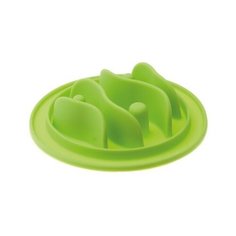 Миска силиконовая рельефная (рыбки) игровая для медленного поедания корма (салатовая) 15 см 21005 Вака