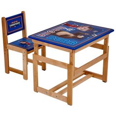 Комплект Polini стол + стул Fun 400 SM Маша и Медведь 68x55 см синий