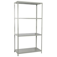 Стеллаж металлический BRABIX "MS KD-185/40/70-4", 1850х700х400 мм, 4 полки, компактная упаковка, 291113, S240BR124402