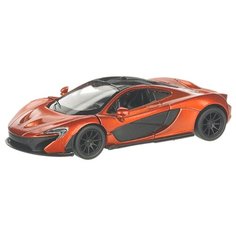 Детская инерционная металлическая машинка с открывающимися дверями, модель McLaren P1, оранжевый с черным Serinity Toys