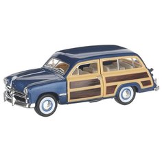 Детская инерционная металлическая машинка с открывающимися дверями, модель 1949 Ford Woody Wagon, синий Serinity Toys